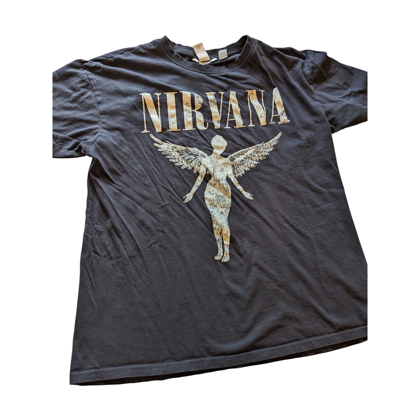Nirvana Band Tee Women Small In Utero Tour Top Black Graphic Grunge Rock T Shirt
