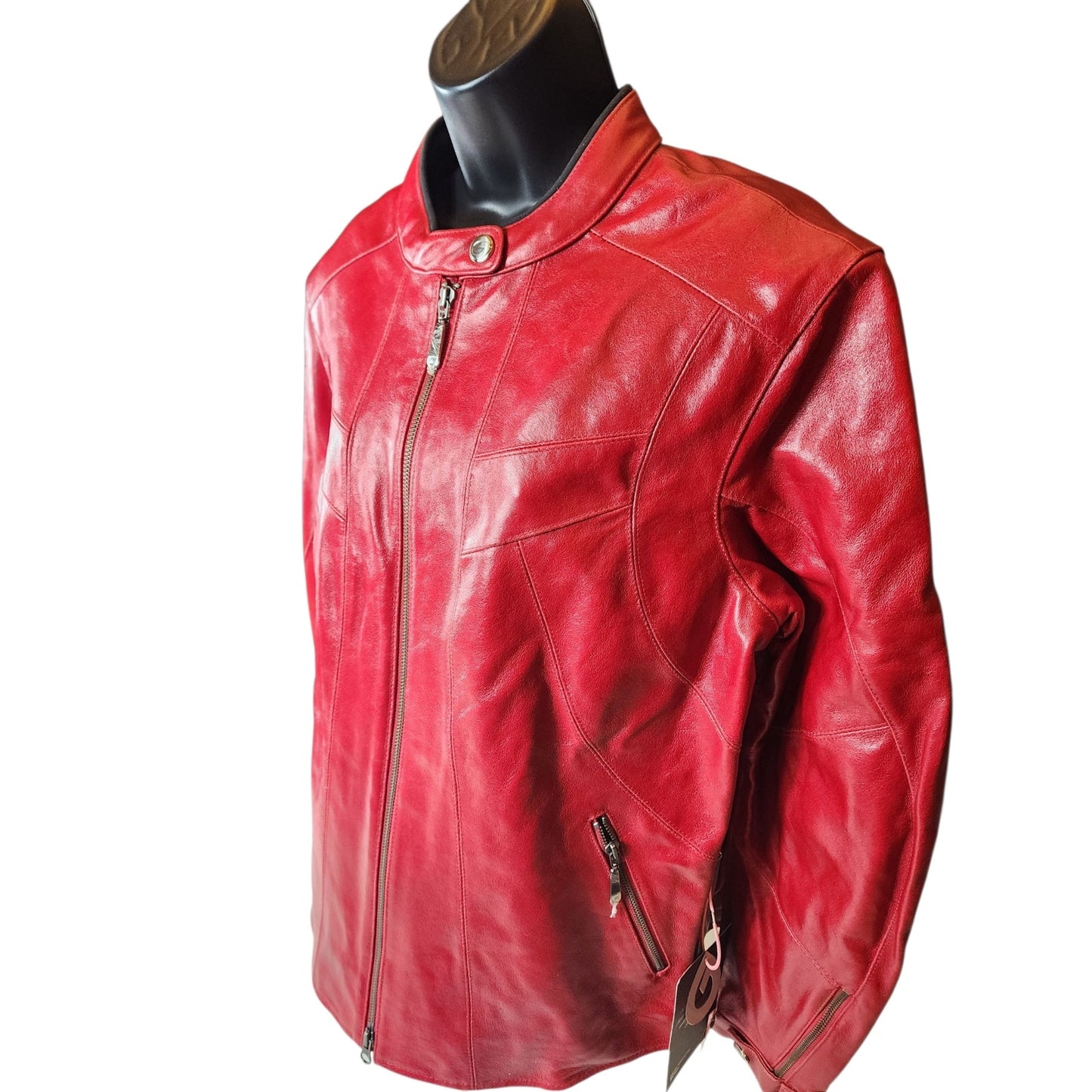 Hein Gericke Leather Moto Jacket Womens 12 Lined Cafe Racer Motorcycle Biker