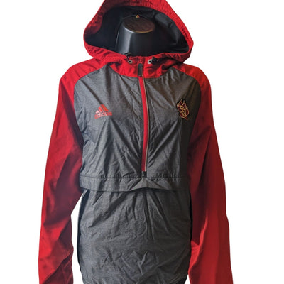 Adidas Windbreaker Hoodie Mens Large South Dakota Coyotes Pullover Jacket Team