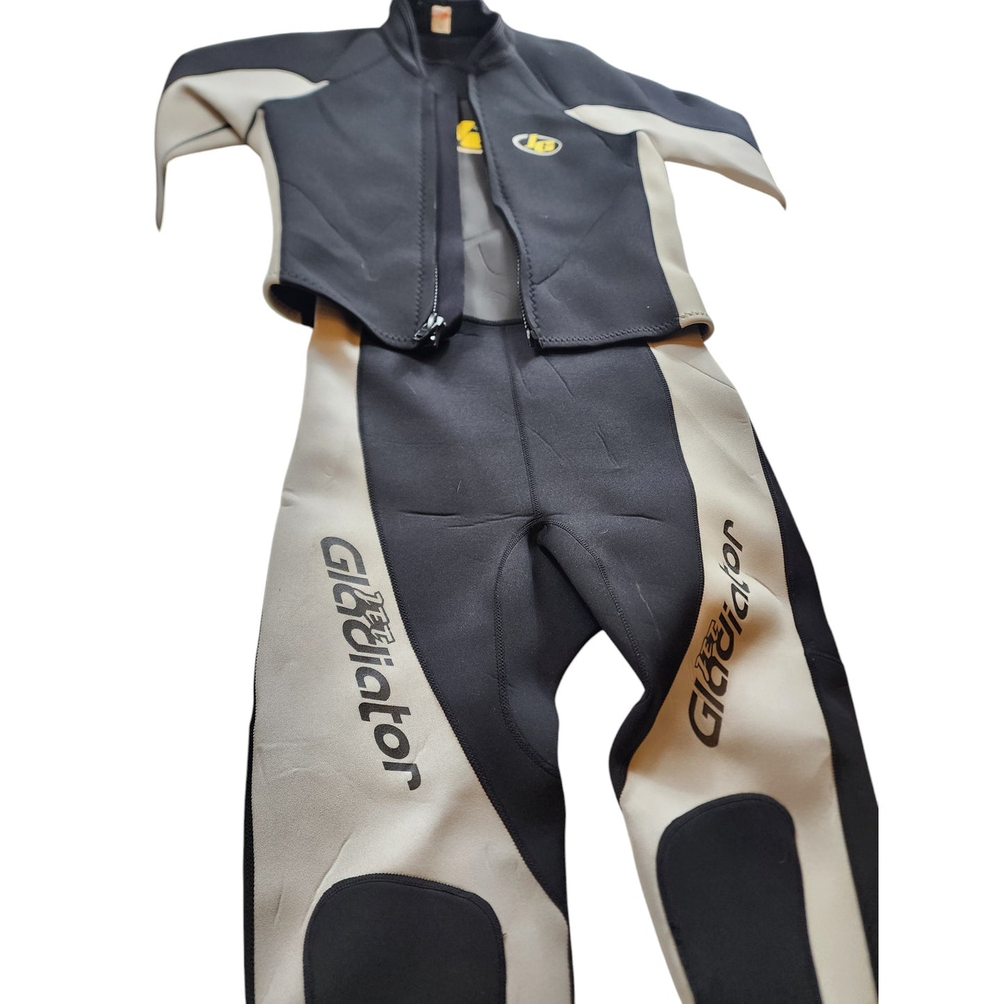 Jet Gladiator 2 Piece Wetsuit Set XL Neoprene Jacket Wetsuit Black Water Sports
