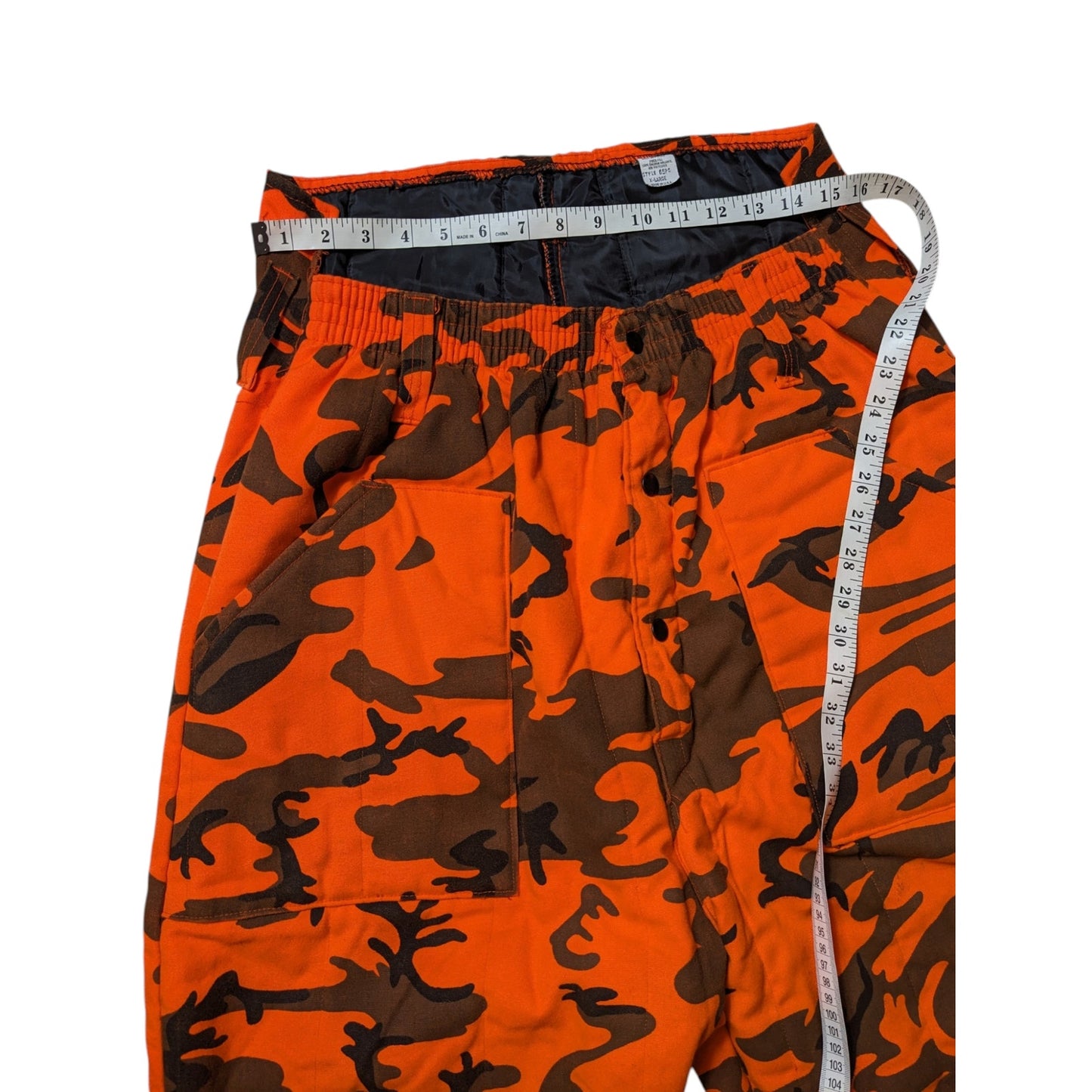 Hunting Pants Mens XL Blaze Orange Camo Insulated Workwear Gorpcore Survival