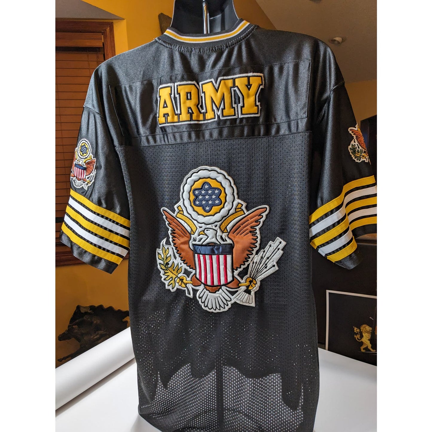 Rapid Dominance US Army Mens Football Jersey Sz Large Military Patriotic Patches