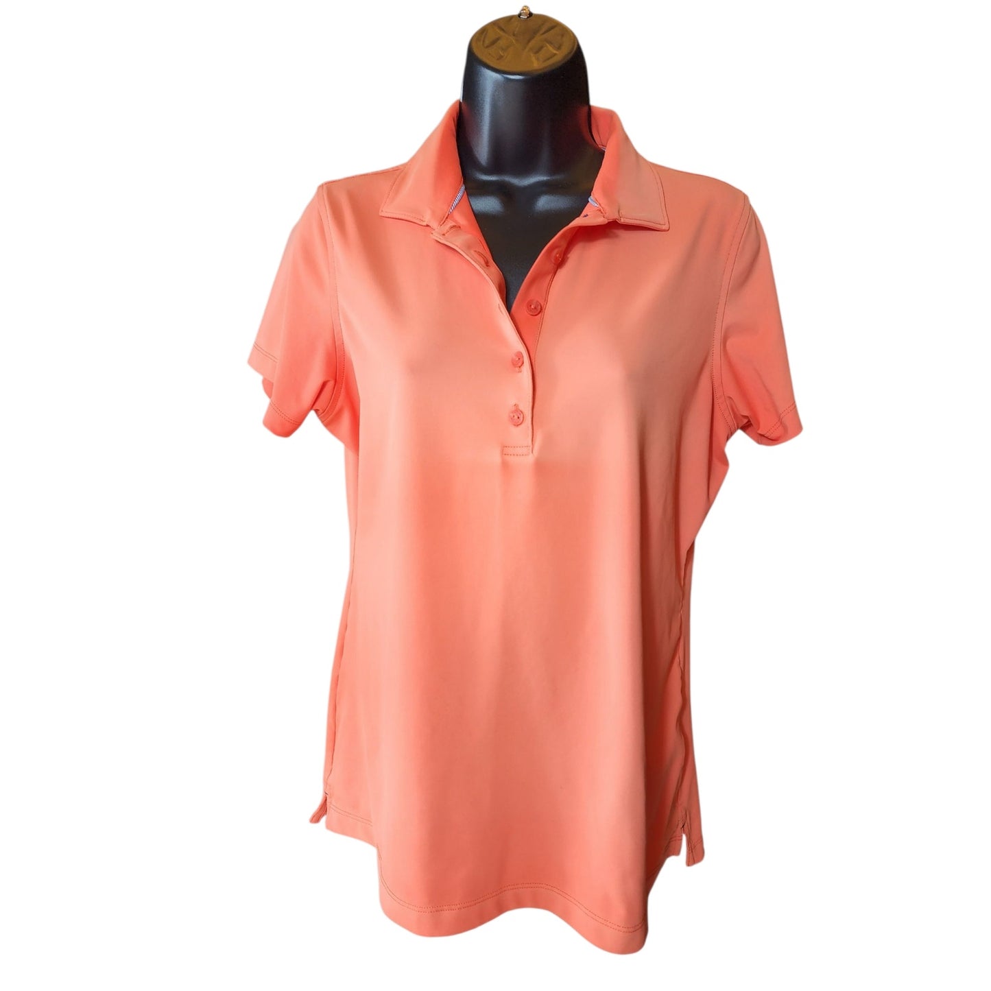 Peter Millar Golf Polo Shirt Womens Medium Coral Stretch Lightweight Activewear