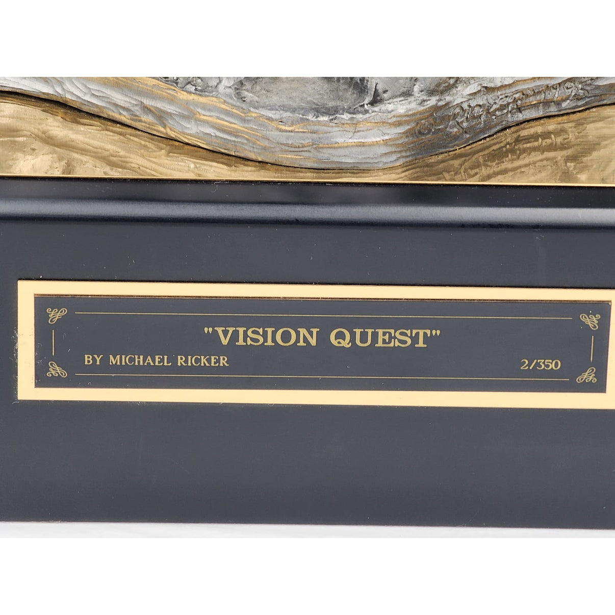 Michael Ricker Pewter Sculpture Indian Riding Buffalo Vision Quest 2/3 ...