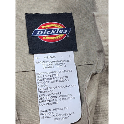 Dickies Coveralls Mens Medium Khaki Tan Workwear Utility Jumpsuit Mechanic