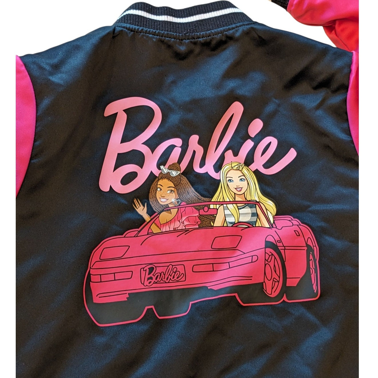 Barbie Limited Edition Varsity Jacket Girls XL 14-16 Bomber Car Graphic 117508