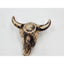 Native American Southwestern Style Pottery Buffalo Skull Signed T Vail Horsehair