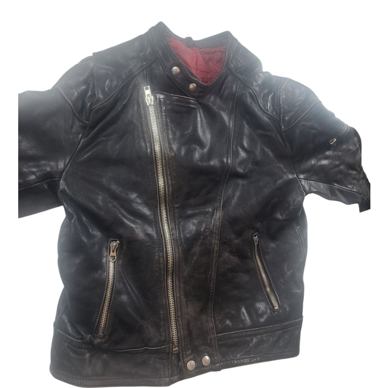 Vintage Harro Biker Jacket Women Small Men XS Youth XL Motorcycle Leather Cafe
