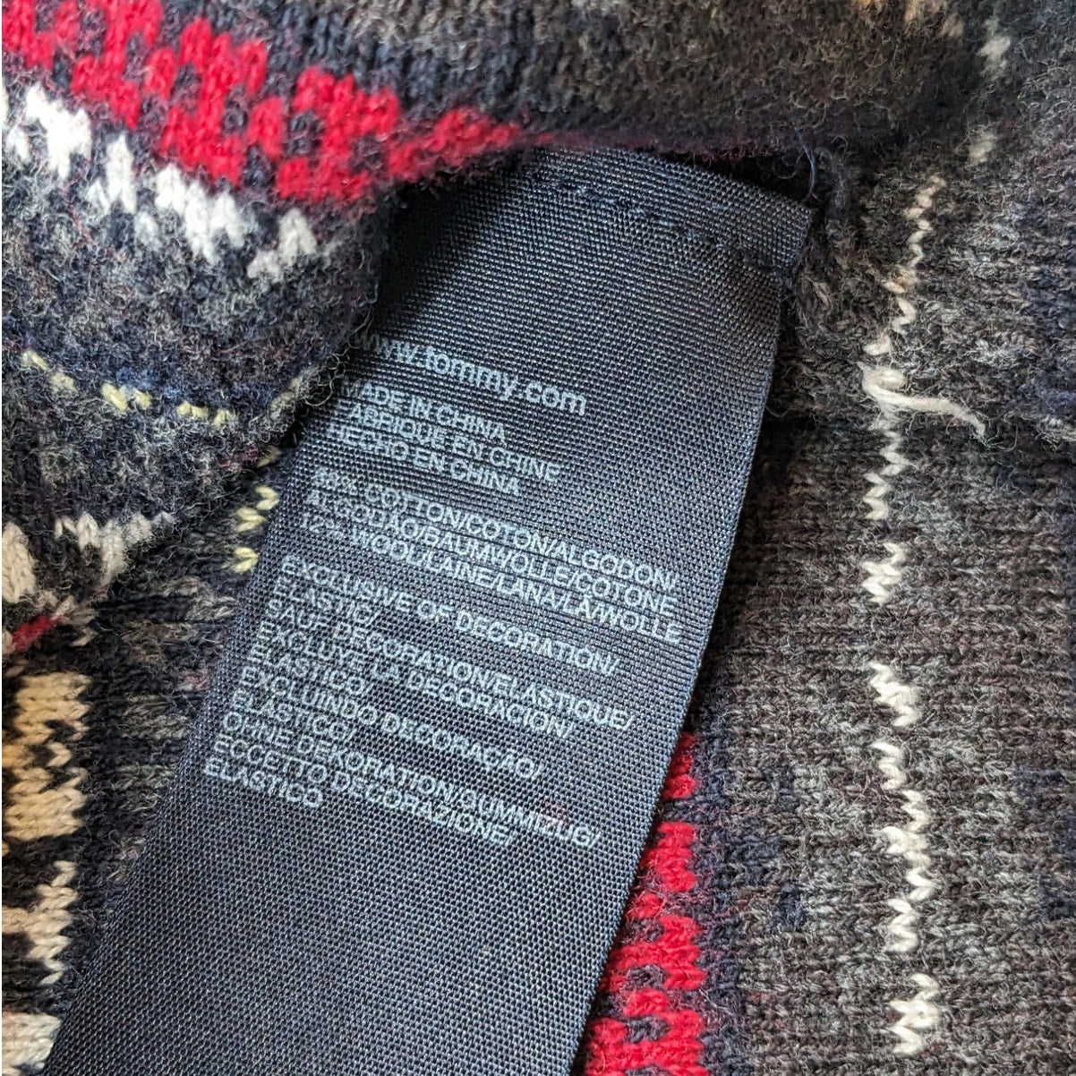 Tommy Hilfiger Sweater XL Fair Isle Nordic Style Crewneck Grandpa Knit Pullover