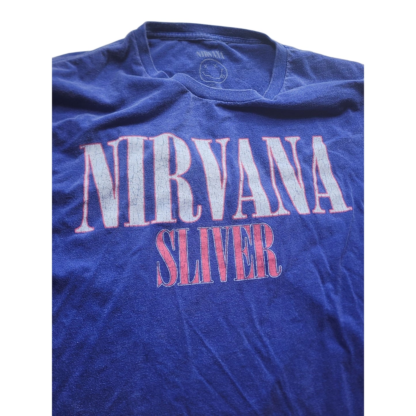 Nirvana Band T Shirt Mens 2XL Sliver Graphic Tee Grunge Distressed Vintage Style