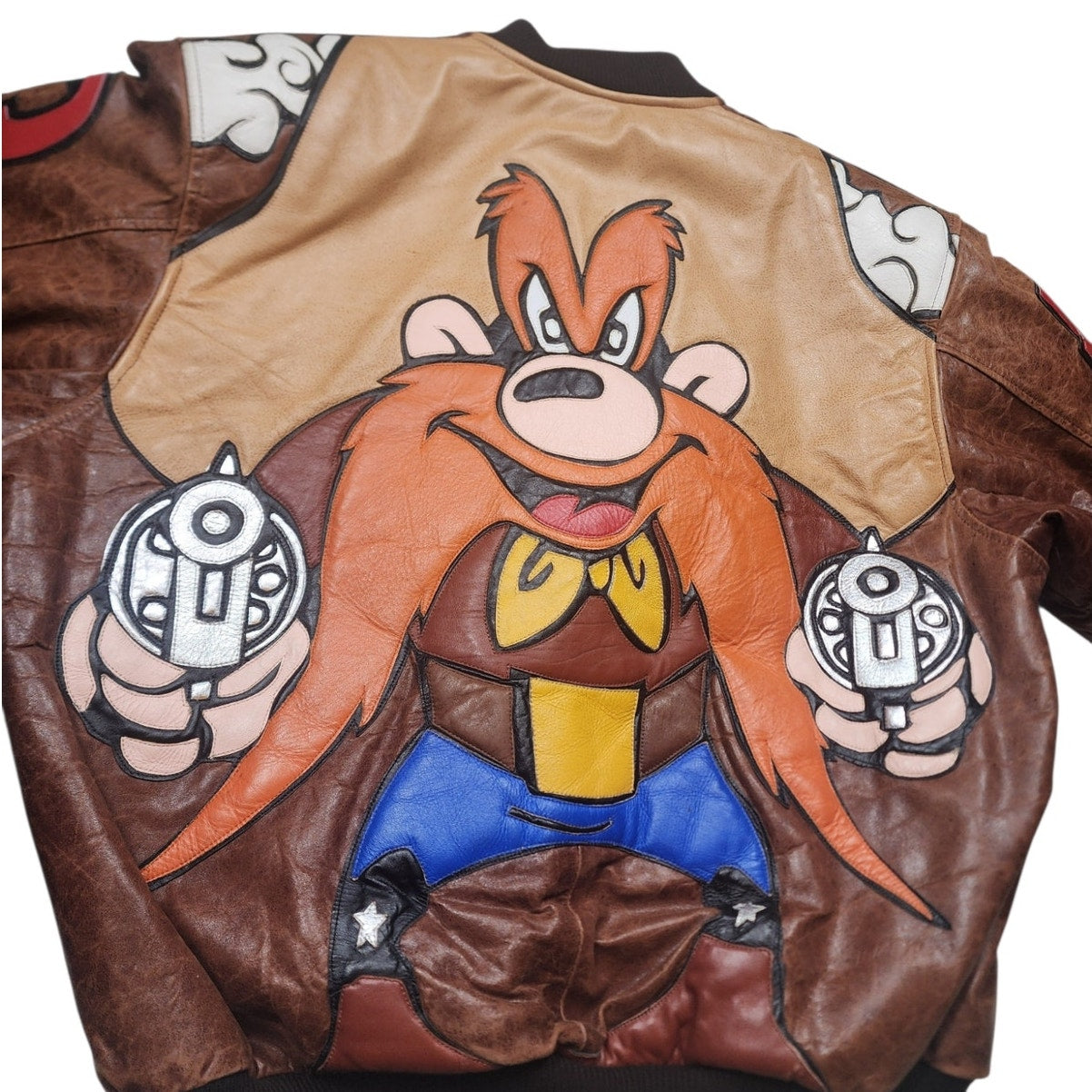 Yosemite Sam Jacket Looney Tunes Vintage Leather Richards Bomber Mens XL Y2K