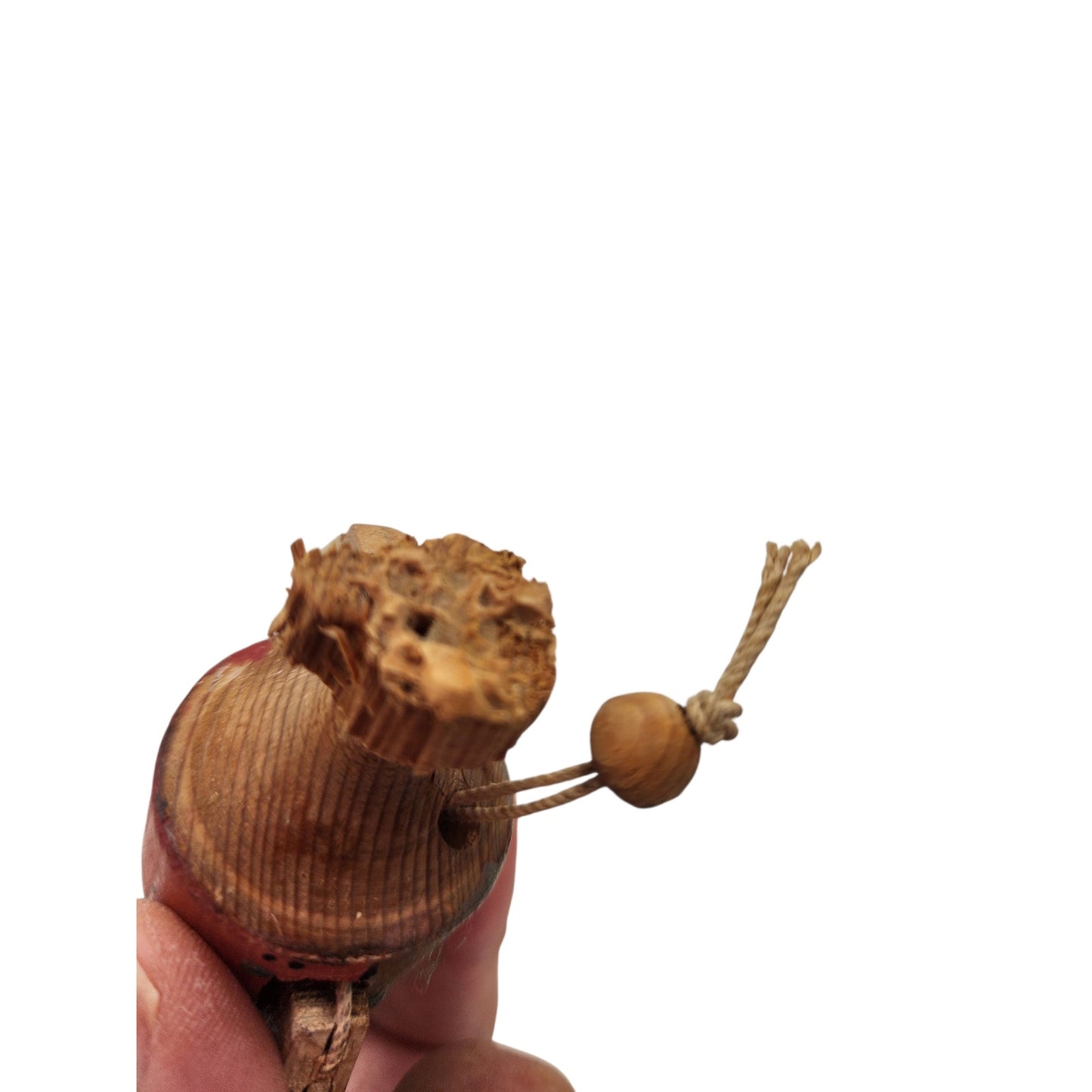 Vintage ANRI Italian Hand Carved Wooden Movable Arm Hat FolkArt Barware Stopper