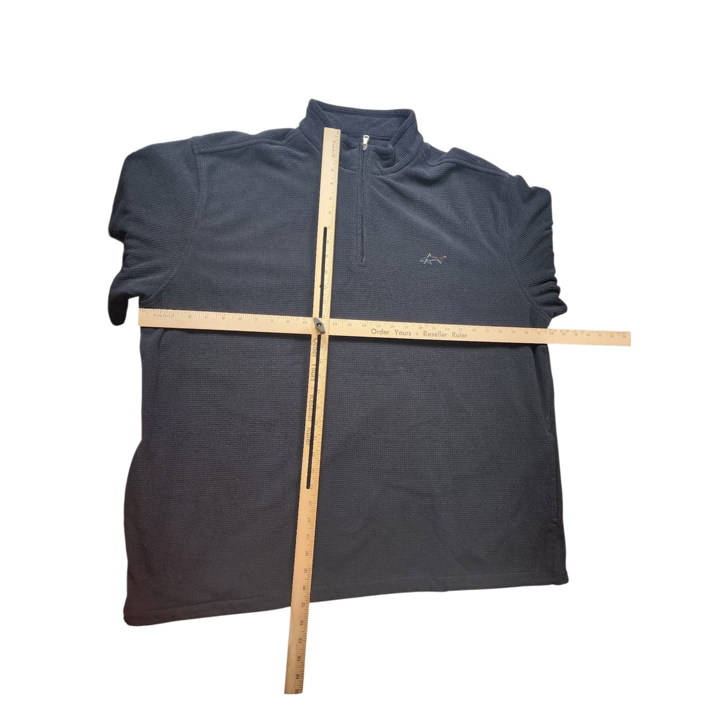 Greg Norman Sweater Men XXL Pullover Zip Black Shark Logo Golf Fleece Sweatshirt