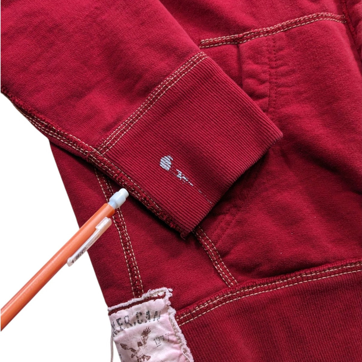 American Eagle Outfitter Men Medium Women Large Red Zip Hoodie Sweatshirt Fleece