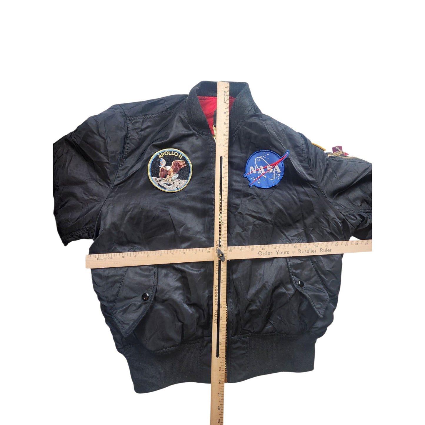 Alpha Industries NASA Apollo MA-1 Bomber Jacket Large Flight USAF Space Aviation