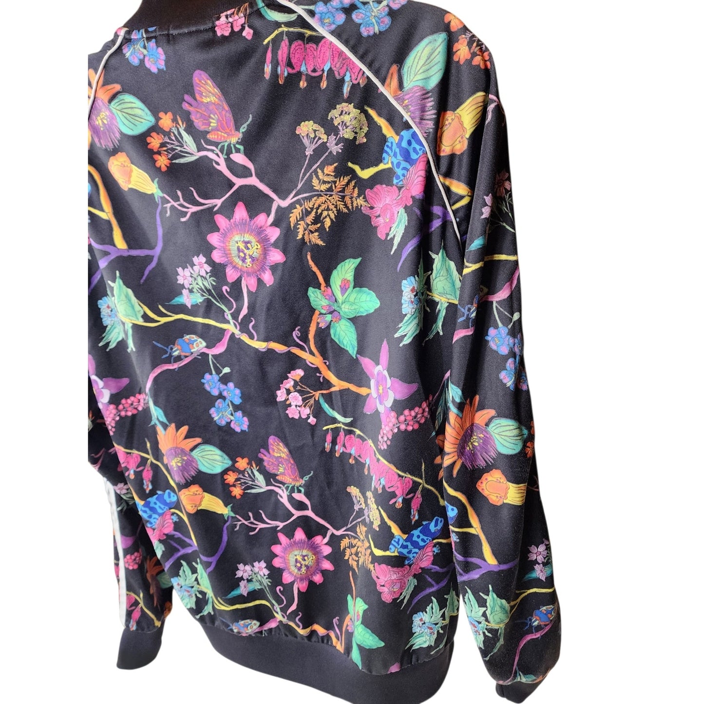 Adidas Originals Track Jacket Large Poisonous Garden Floral Zip Retro Streetwear