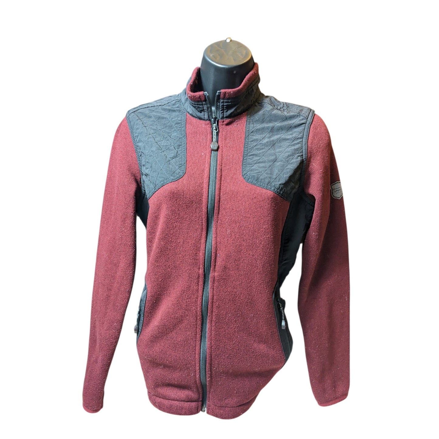 Eddie Bauer Sport Jacket Womens PM Medium Petite Burgundy Zip Hiking Gorpcore