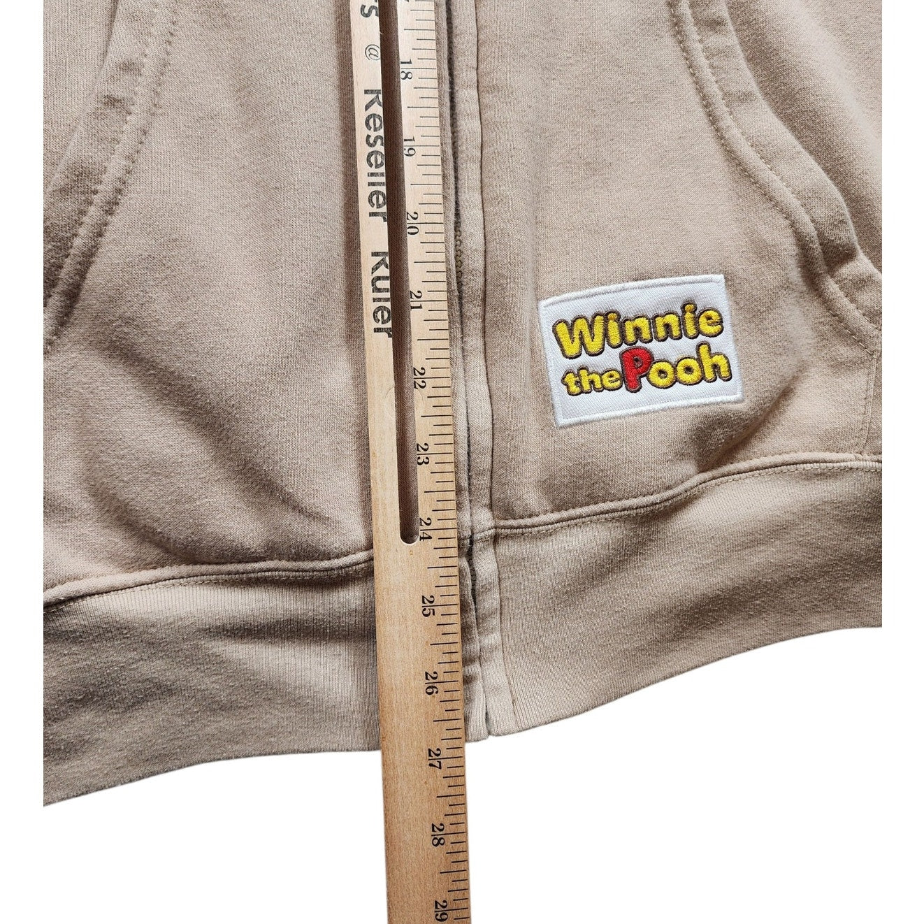 Disney Winnie the Pooh Fleece Hoodie Jacket Large Zip Up Freeze Embroidered Y2K