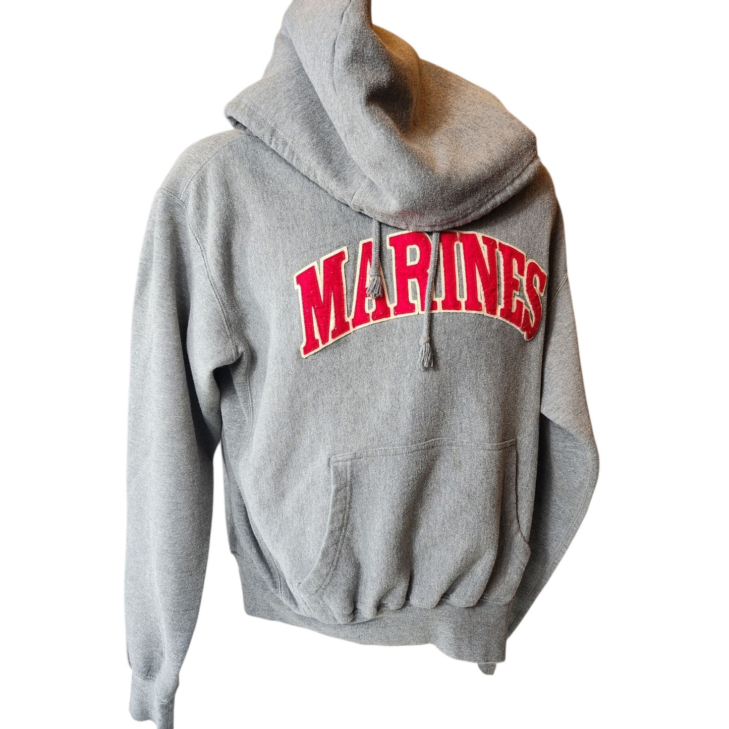 Pro Weave Marines Hoodie Mens Medium Vintage Sweatshirt USMC Kangaroo Pocket