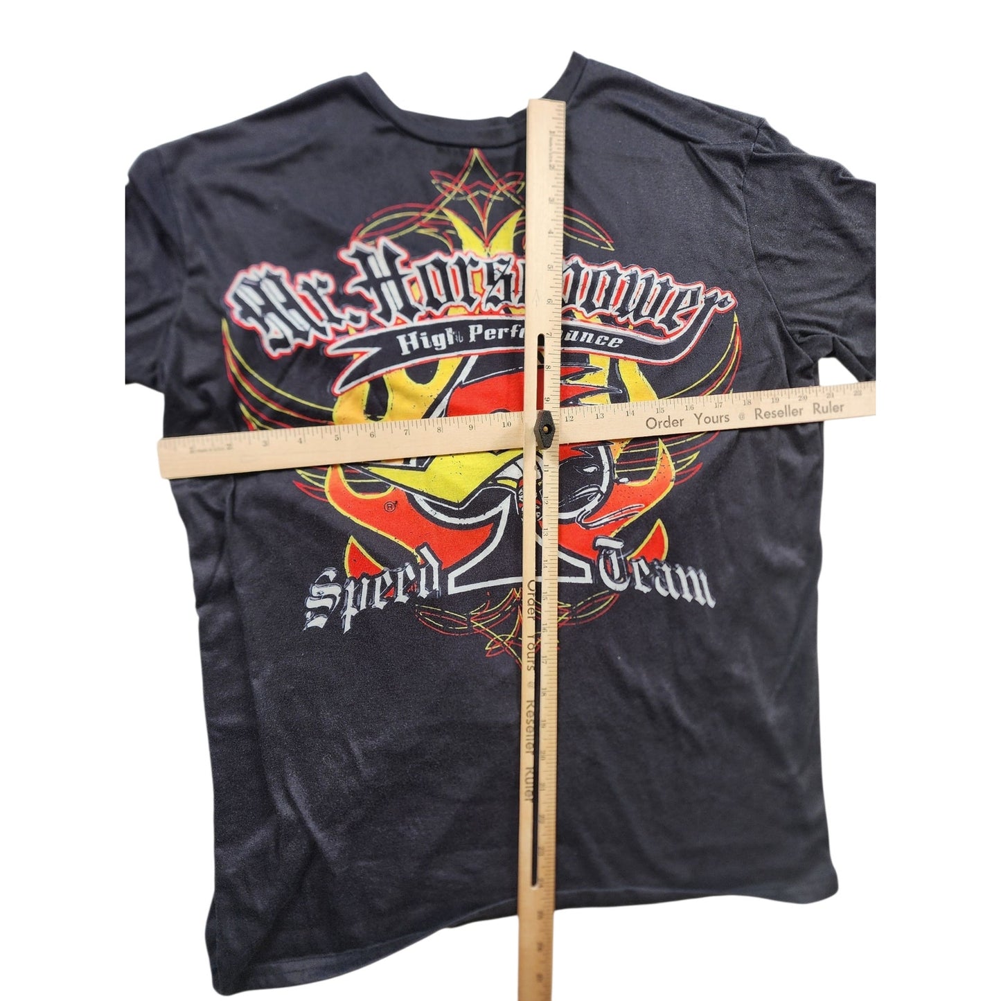 Mr Horsepower Speed Team Graphic T Shirt Mens Large Womens XL Flame Hot Rod Y2K