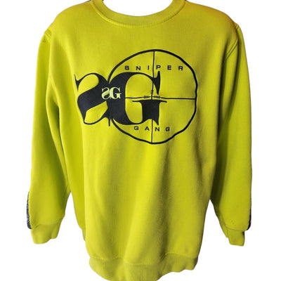 Sniper Gang Sweatshirt Men XL Women 2XL Safety Green Streetwear Pullover Hip Hop