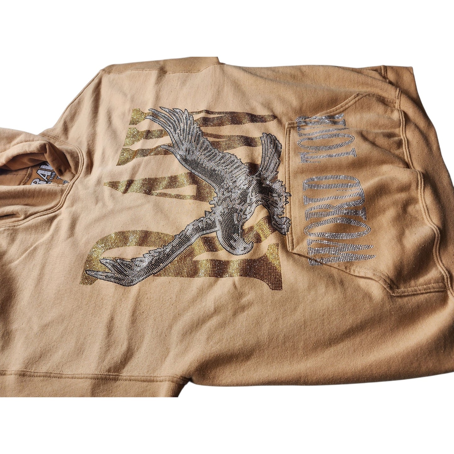 Rawyalty RAW World Tour Hoodie Mens XL Eagle Graphic Rhinestone USA Sweatshirt