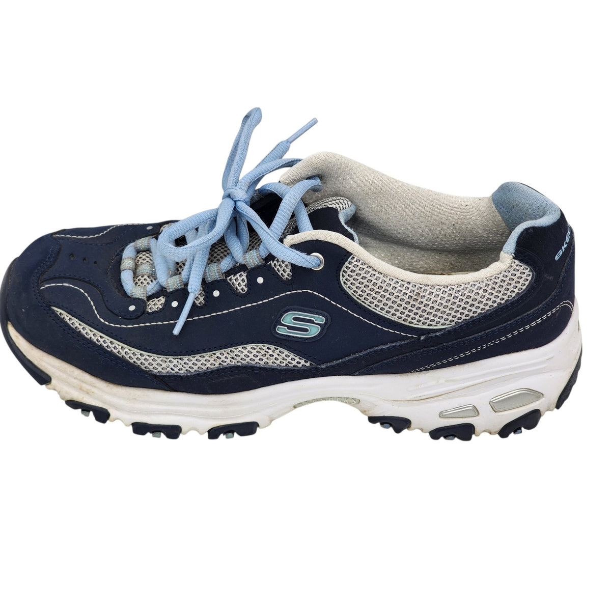 Skechers D'Lites Womens 9.5 Chunky Sneakers Lace Trail Walking Athletic Gorpcore