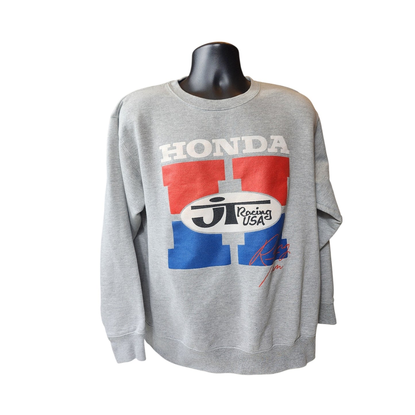 JT Racing Honda USA Crewneck Sweatshirt Mens Large Vintage Moto Pullover Y2K