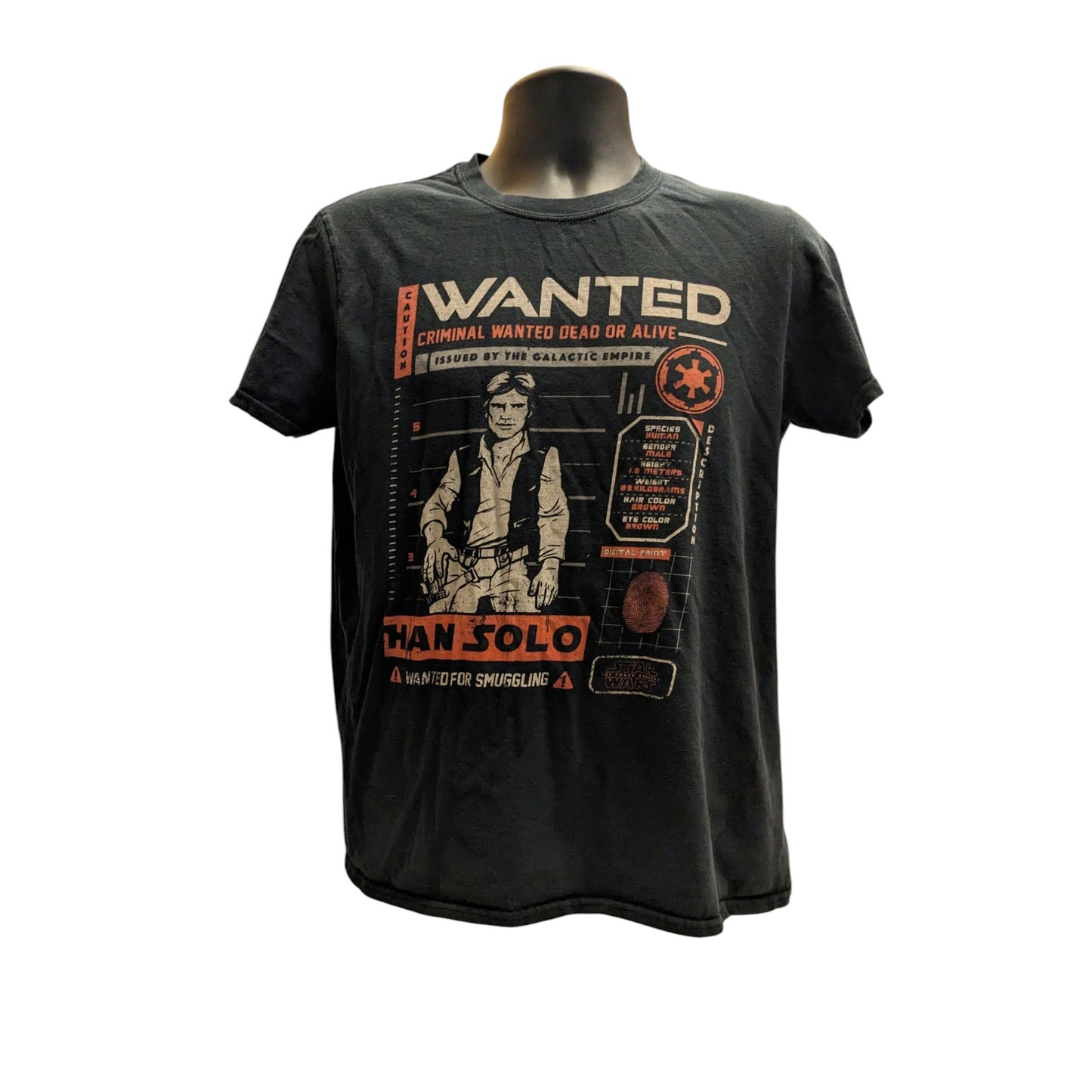 Funko Star Wars Han Solo Wanted Graphic Tee Men Small Women M Smuggler Shirt