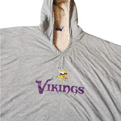 NFL Minnesota Viking Oversized Sherpa Lined Hoodie Blanket Adult Sweatshirt Cozy
