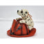 Vintage Dalmatian Puppy Firefighter Helmet Firemen Decor Shelf Dog Adorable 4"
