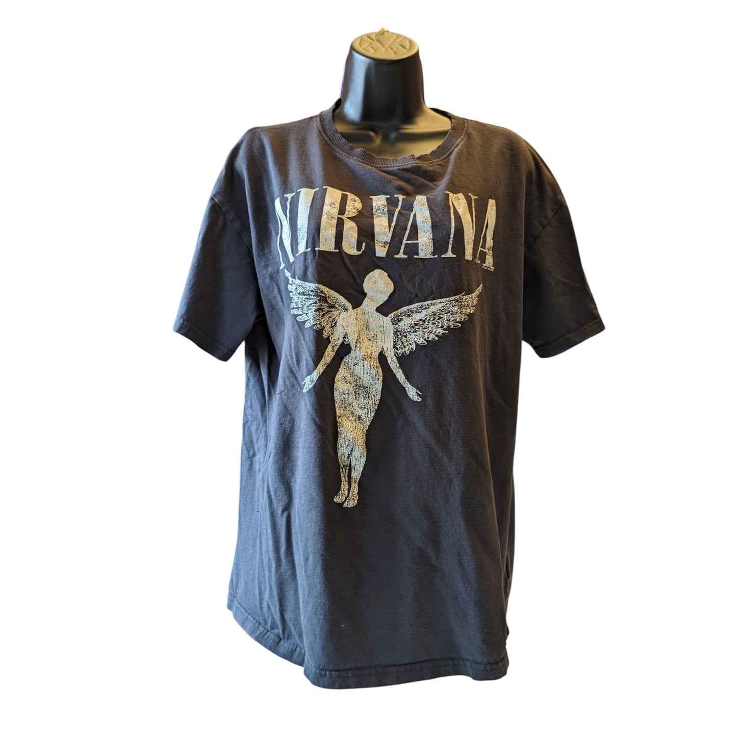 Nirvana Band Tee Women Small In Utero Tour Top Black Graphic Grunge Rock T Shirt