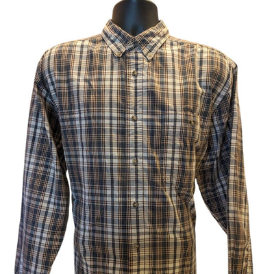 Wrangler Rugged Wear Button Up Shirt Mens XL Plaid Long Sleeve Cotton Workwear