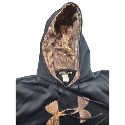 Under Armour Hoodie XL Camo Logo Loose Fit Storm Pullover Sweatshirt Gorpcore