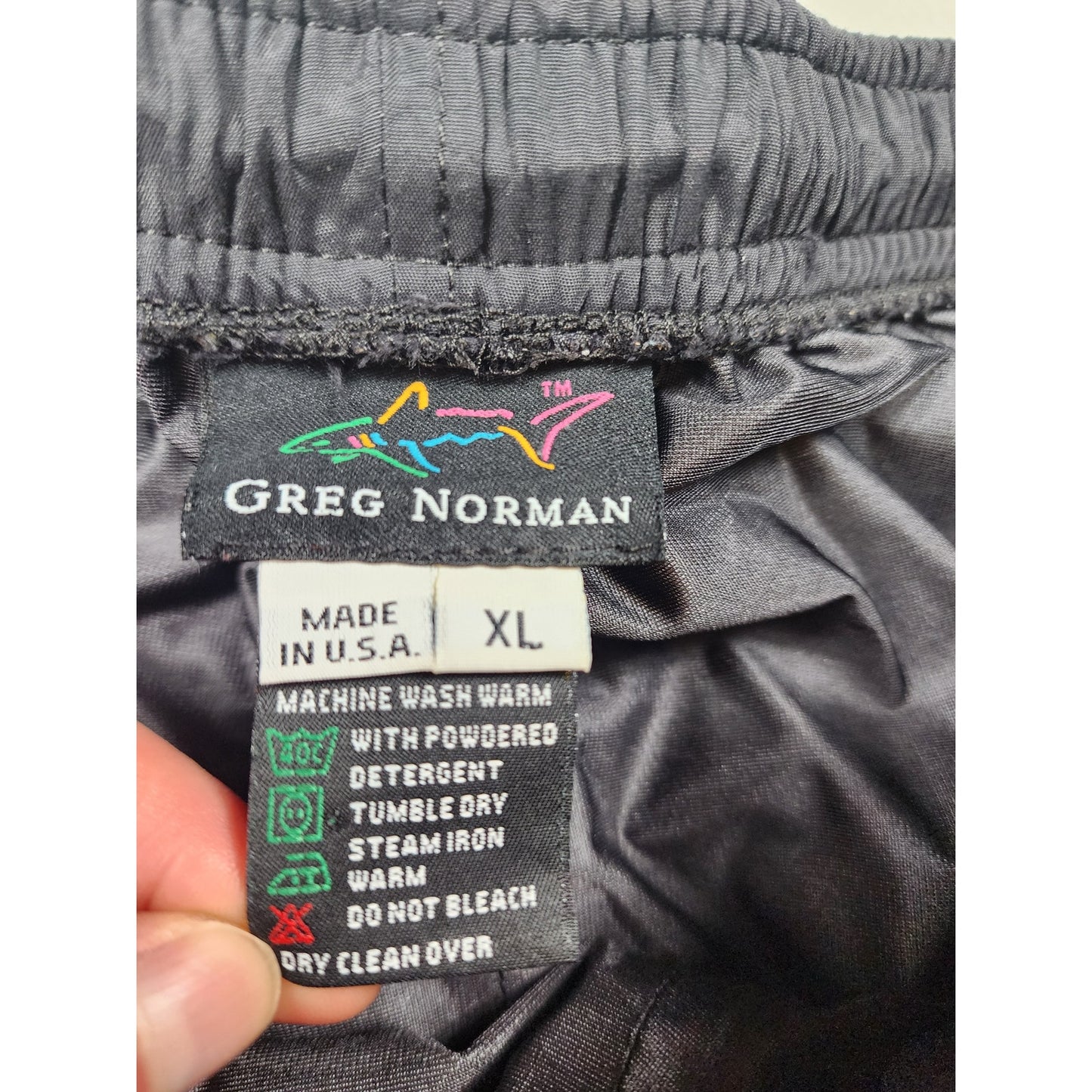 Greg Norman Pants Mens XL Nylon Zip Wind Rain Golf Hiking Outdoor Overpants USA