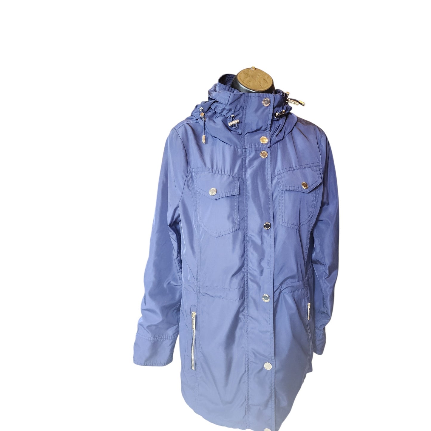 Michael Kors Hooded Anorak Jacket Womens Small Drawstring Light Windbreaker Rain