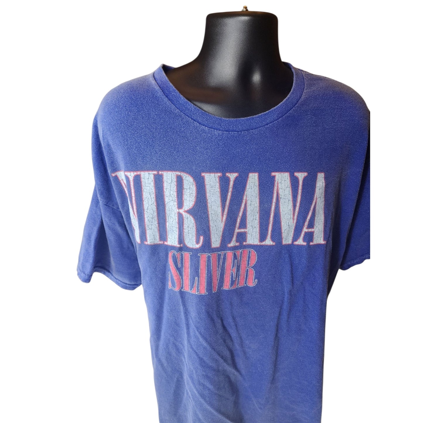 Nirvana Band T Shirt Mens 2XL Sliver Graphic Tee Grunge Distressed Vintage Style