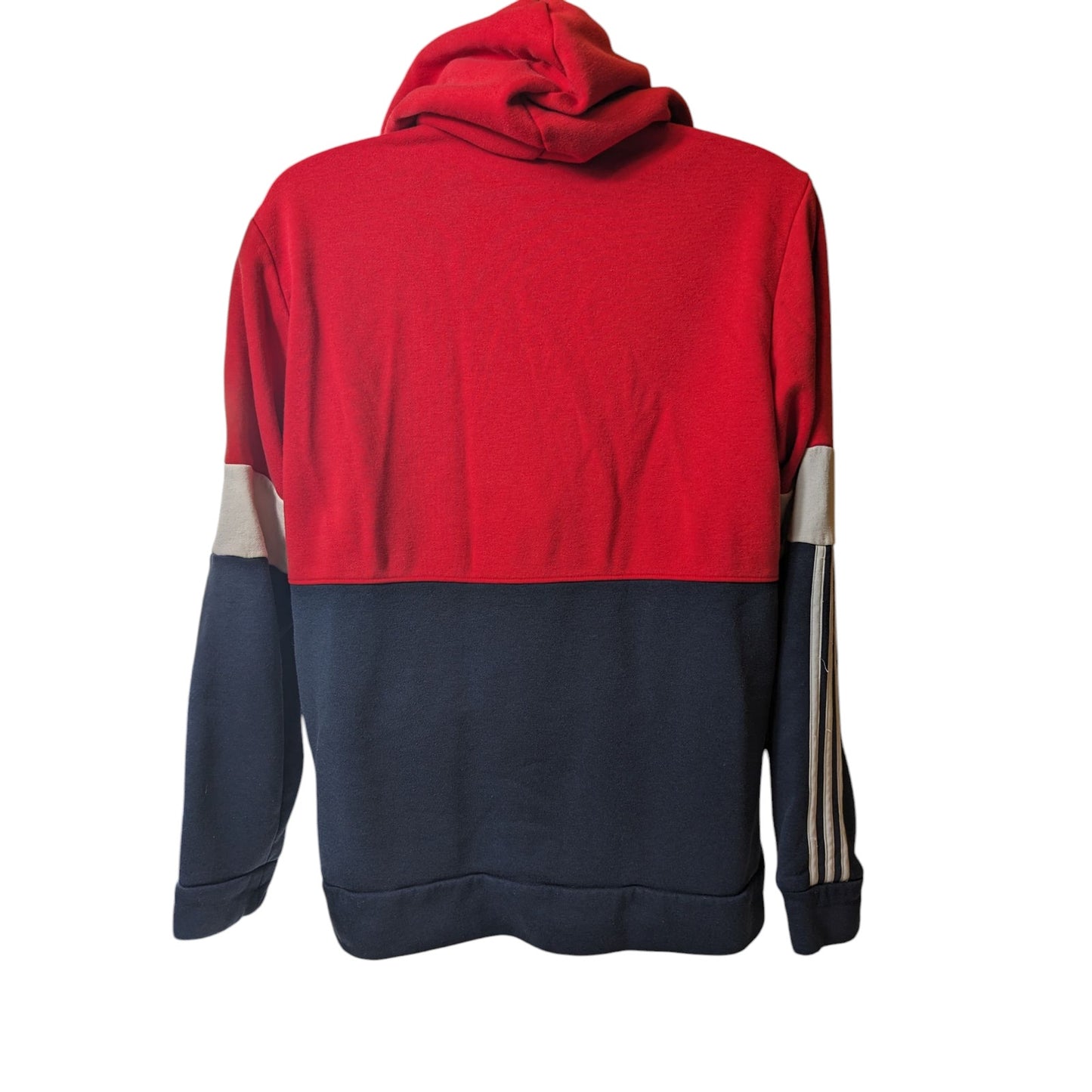 Adidas Hoodie Men Medium/Large RedNavy Colorblock Pullover Sweatshirt Streetwear