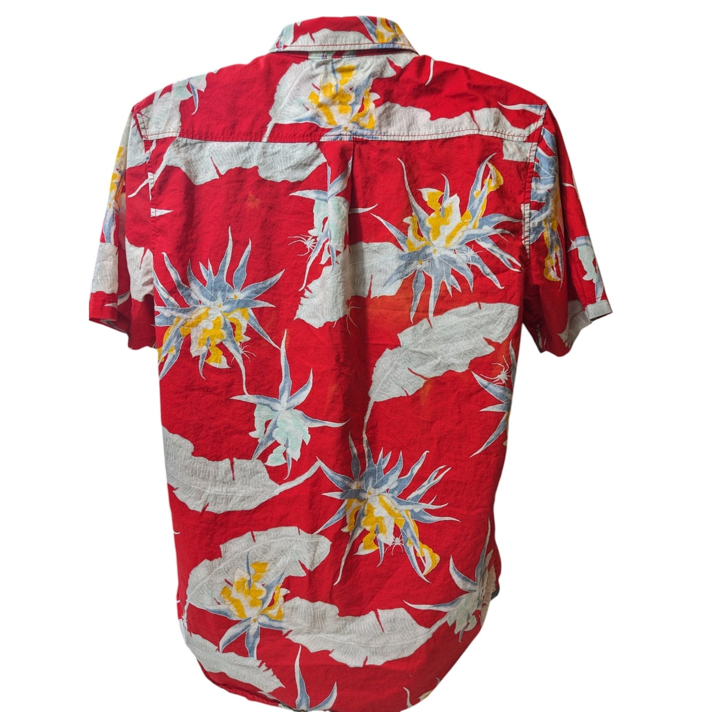 VANS Off the Wall Hawaiian Camp Shirt Mens Medium Tropical Floral Button Y2K