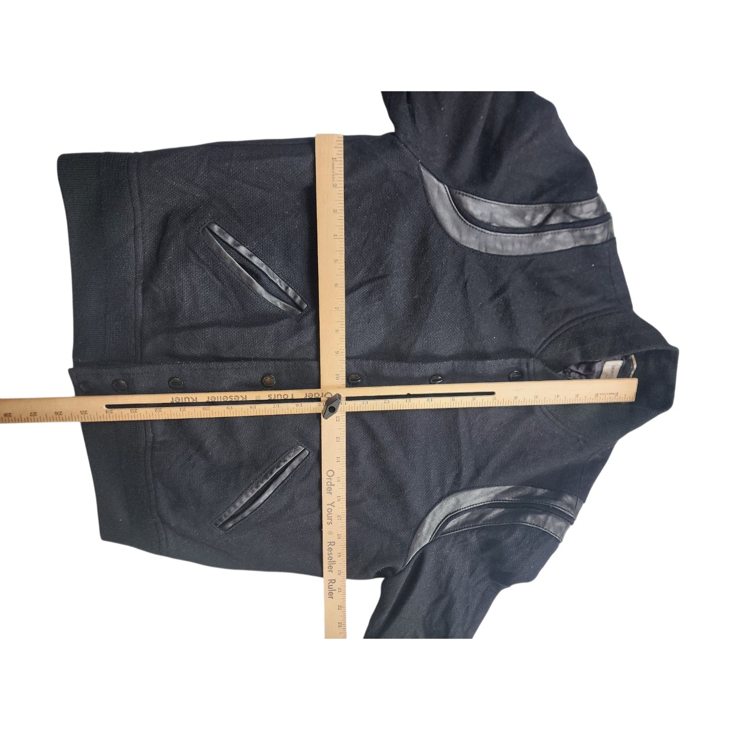 Saint Laurent Teddy Jacket Mens 52 Large Bomber Ribbed Collar Italy Paris Snap