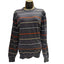 IZOD Sweater Womens XL Black Striped Crewneck Pullover Casual Knit Long Sleeve