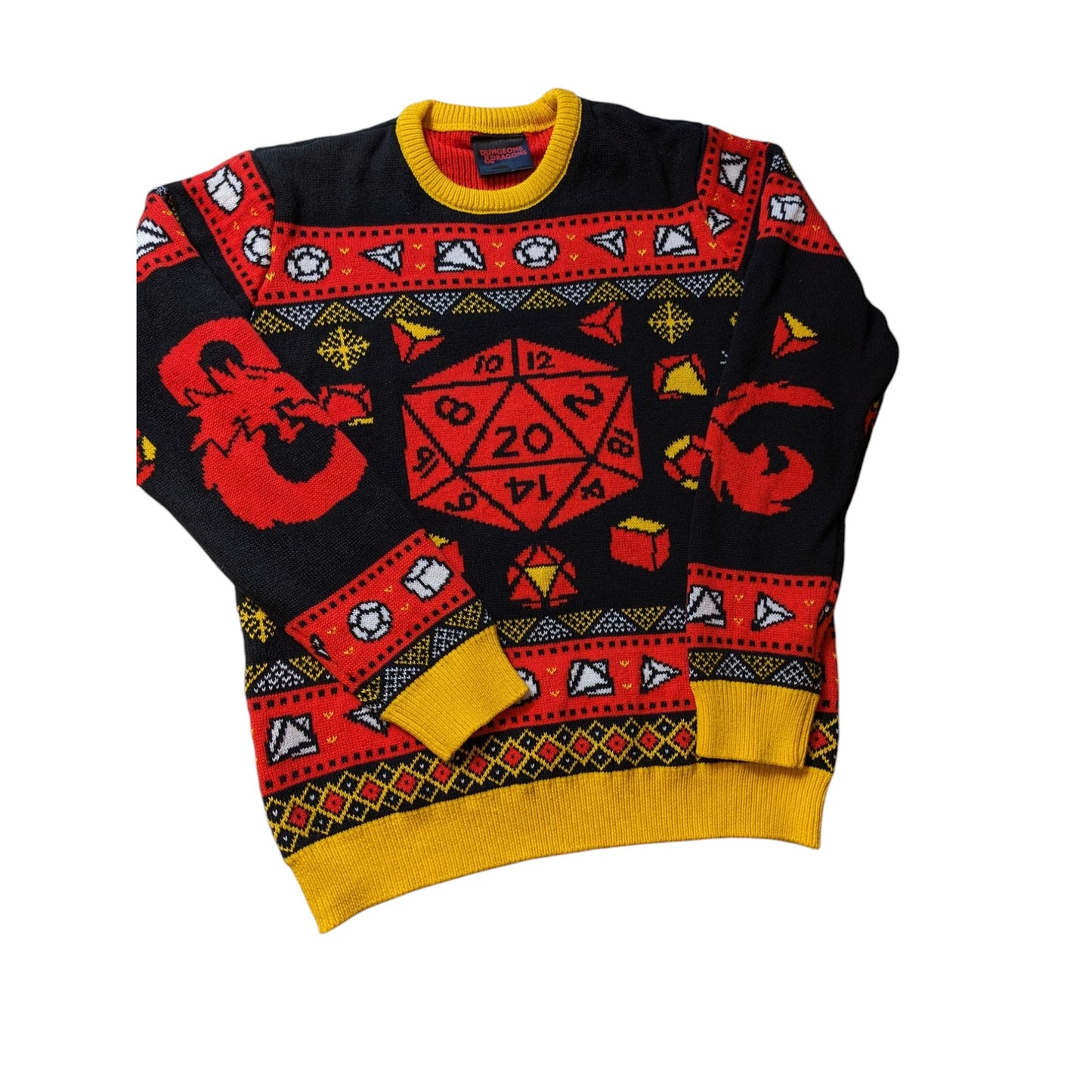 Dungeons and Dragons Ugly Christmas Sweater Womens Large Pullover Gamer Cosplay