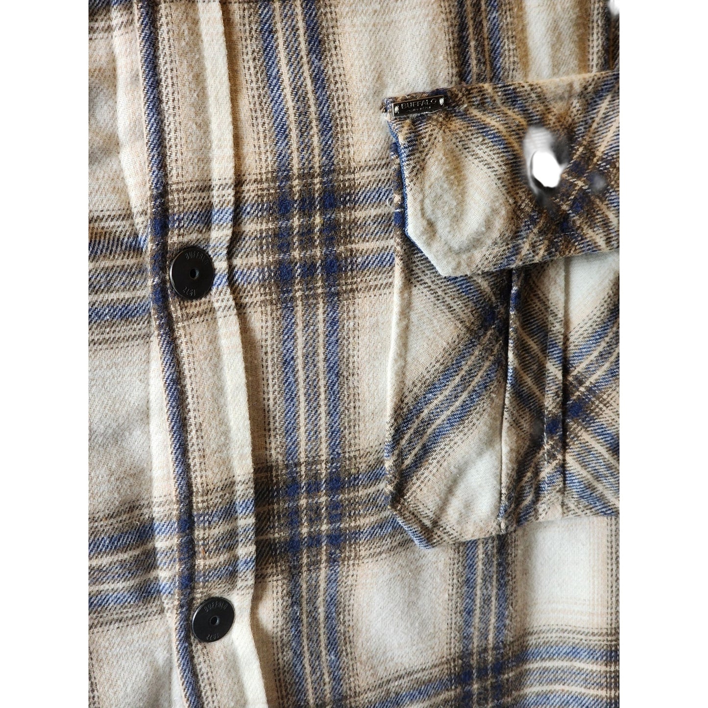 Buffalo David Bitton Mens Large Sherpa Lined Plaid Flannel Jacket Shirt Shacket