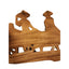 Vintage Carved Wood Wall Hanging Art Ox Cart FolkArt Farmhouse Rustic Decor 23"