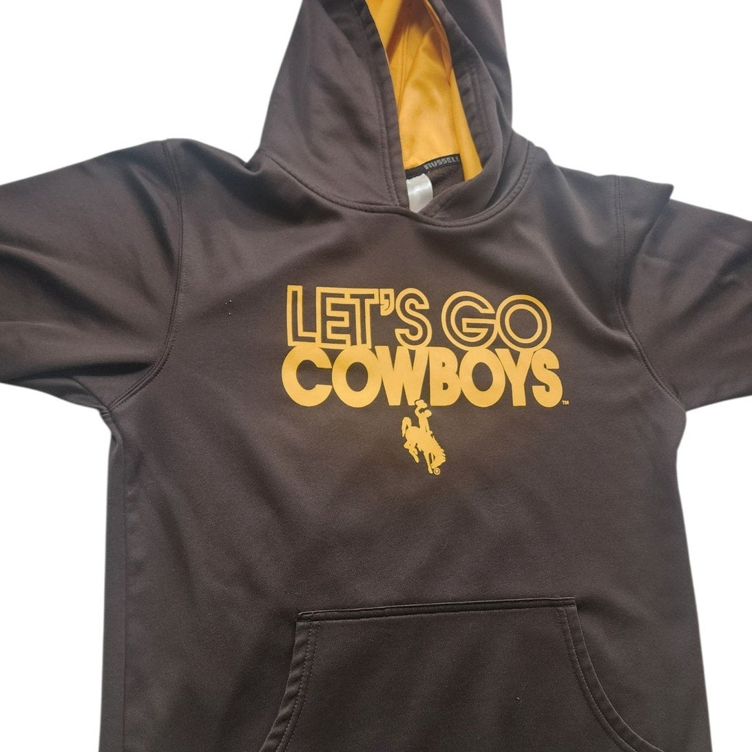 Russell Hoodie Youth XL Mens Small University Wyoming Lets Go Cowboys Sweatshirt