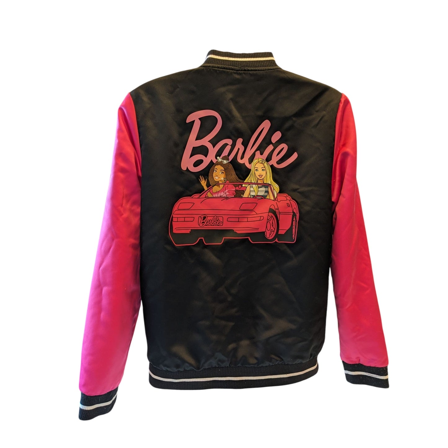 Barbie Limited Edition Varsity Jacket Girls XL 14-16 Bomber Car Graphic 117508