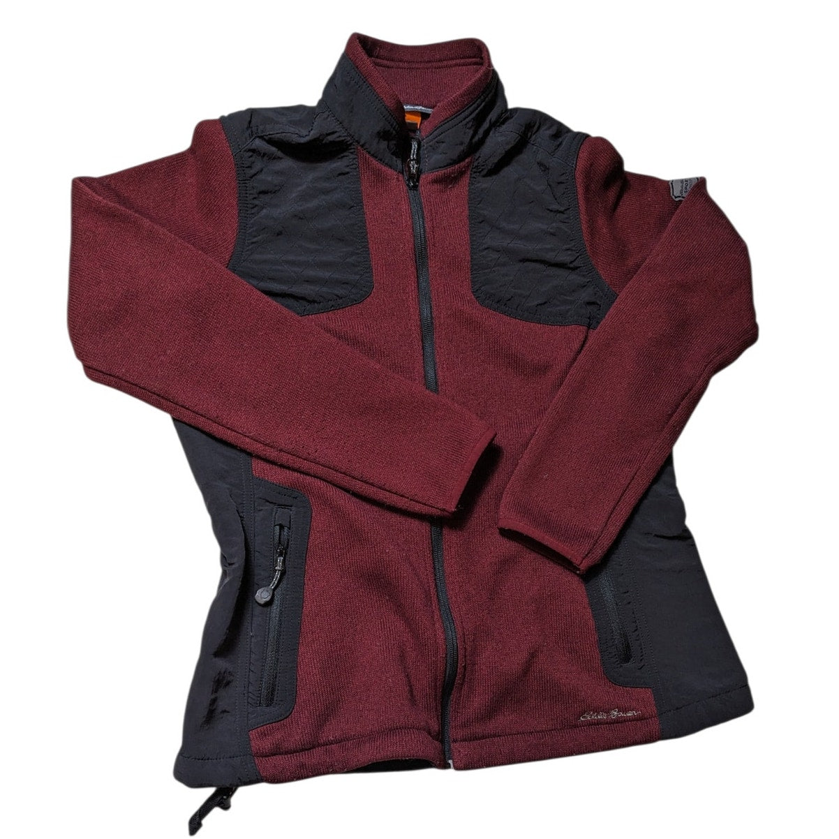 Eddie Bauer Sport Jacket Womens PM Medium Petite Burgundy Zip Hiking Gorpcore