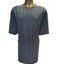 Stacy Adams Shirt Mens 3XLT Textured Blue Striped Short Sleeve Crew Neck