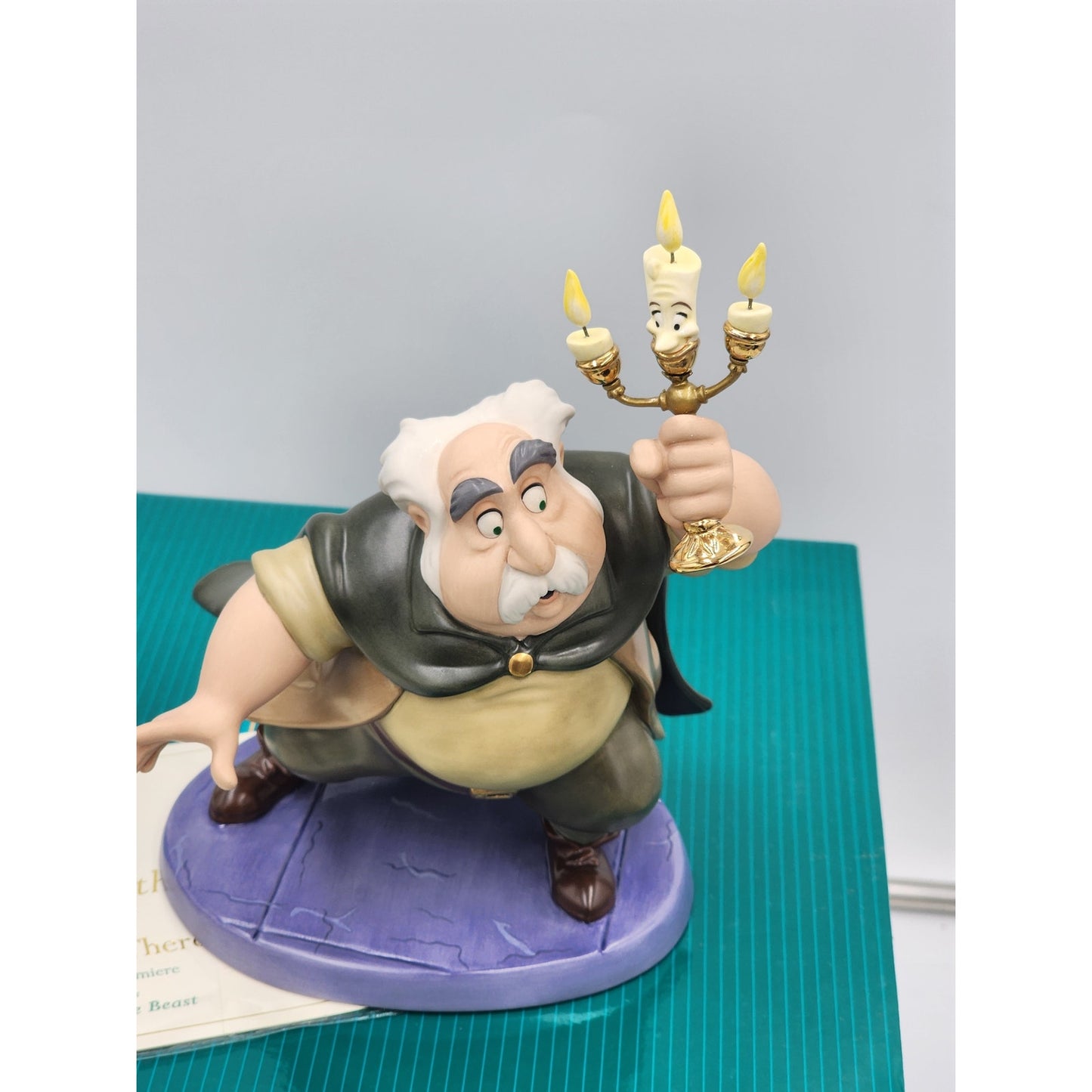 WDCC Beauty and the Beast Is Someone There? Maurice Lumiere Disney COA Box