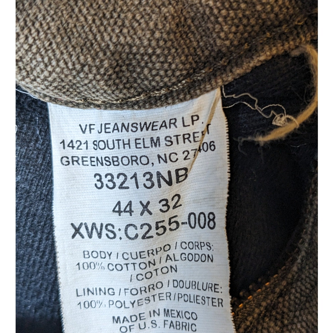 Wrangler Rugged Wear Pants Mens 44x32 Lined Work Carpenter Heavy Duty 33213NB